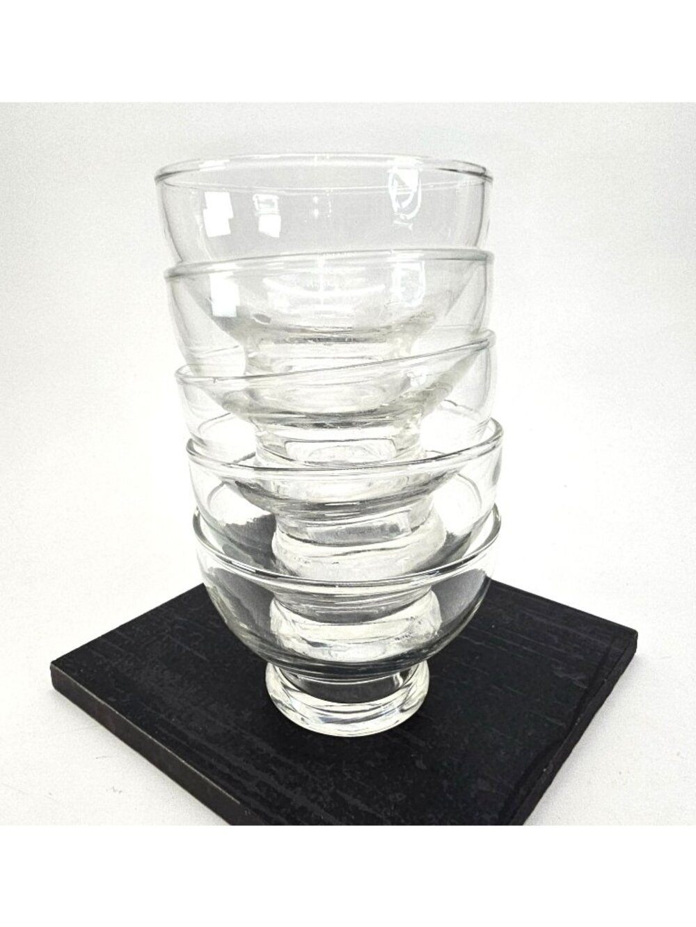 Clear Glass Footed Sherbert Dessert Bowls With Minimalist Design Set of 5 JJ3806